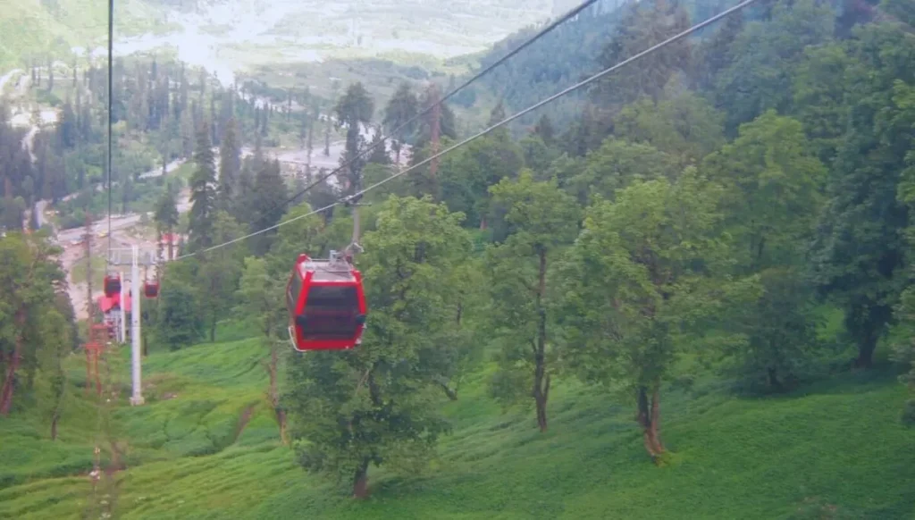 Cable Car indicationOver Green Valleys