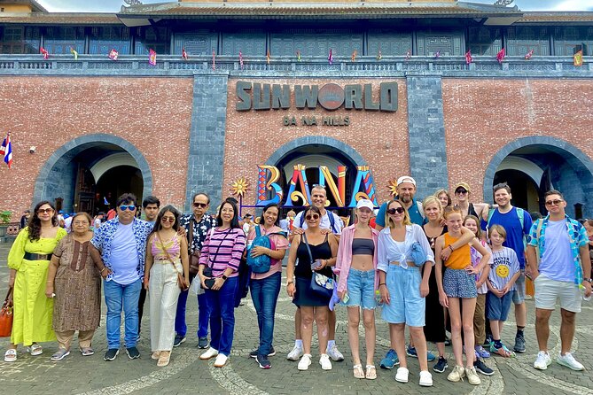 A photo of a private group inside the cable car, with the guide gesturing toward the scenic views outside.