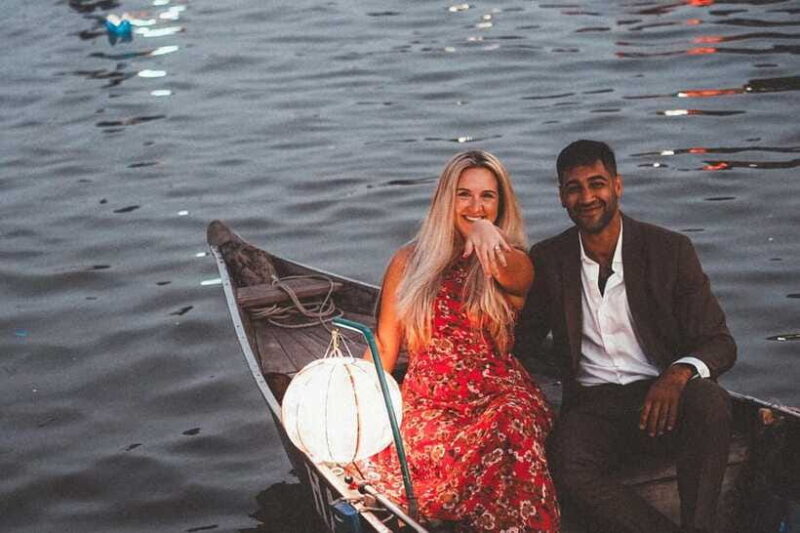 Dreamy Couple on a Lantern-Lit Boat in Hoi An Night Tour