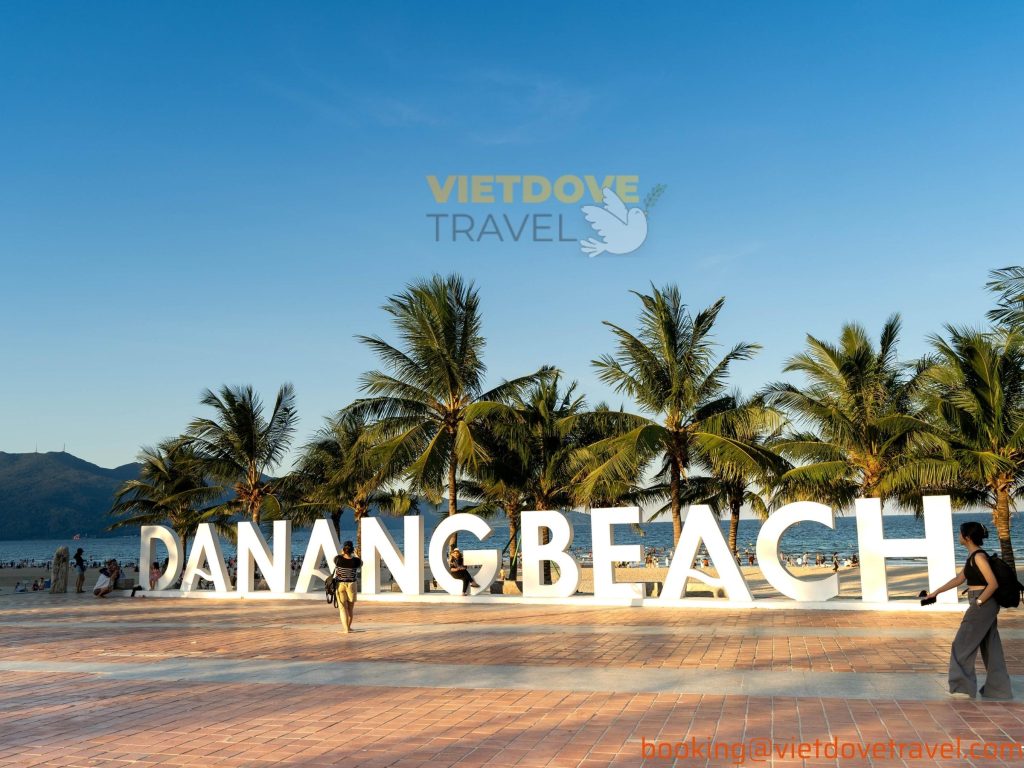 Relax and play at Da Nang’s My Khe Beach, a family-friendly highlight of your beach tour package.
